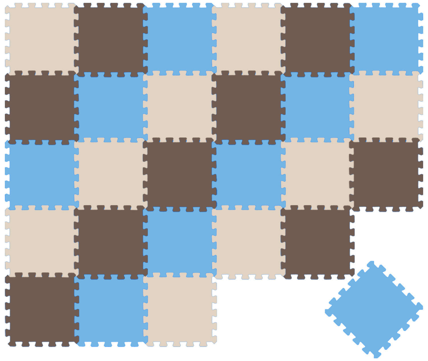 SPIELMATTE ab Null - 270/90 cm Puzzlematte Beige - Multicolor, Kunststoff (30/30cm) - Littletom