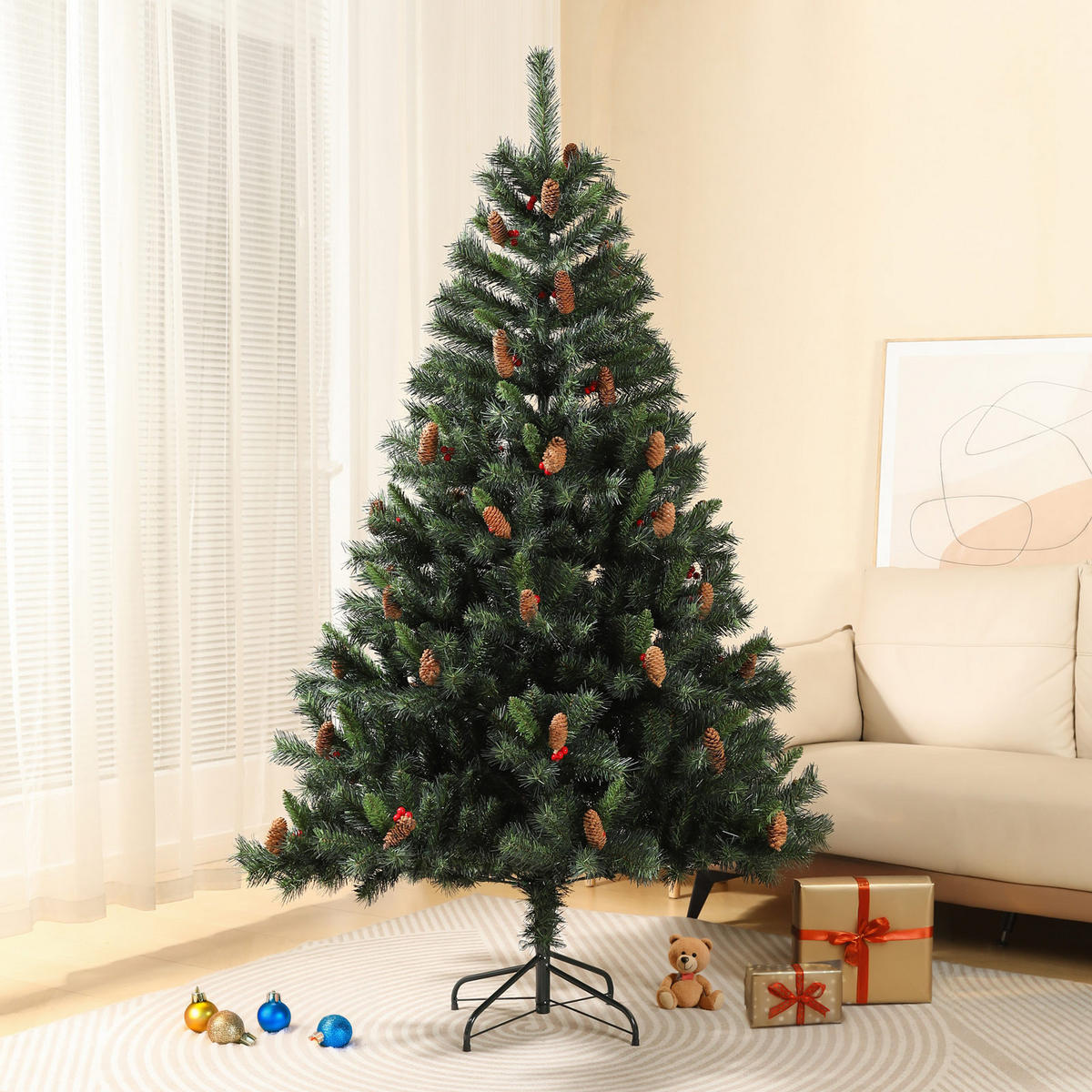WEIHNACHTSBAUM künstlich - Grün, Kunststoff (90/210cm) - SVITA