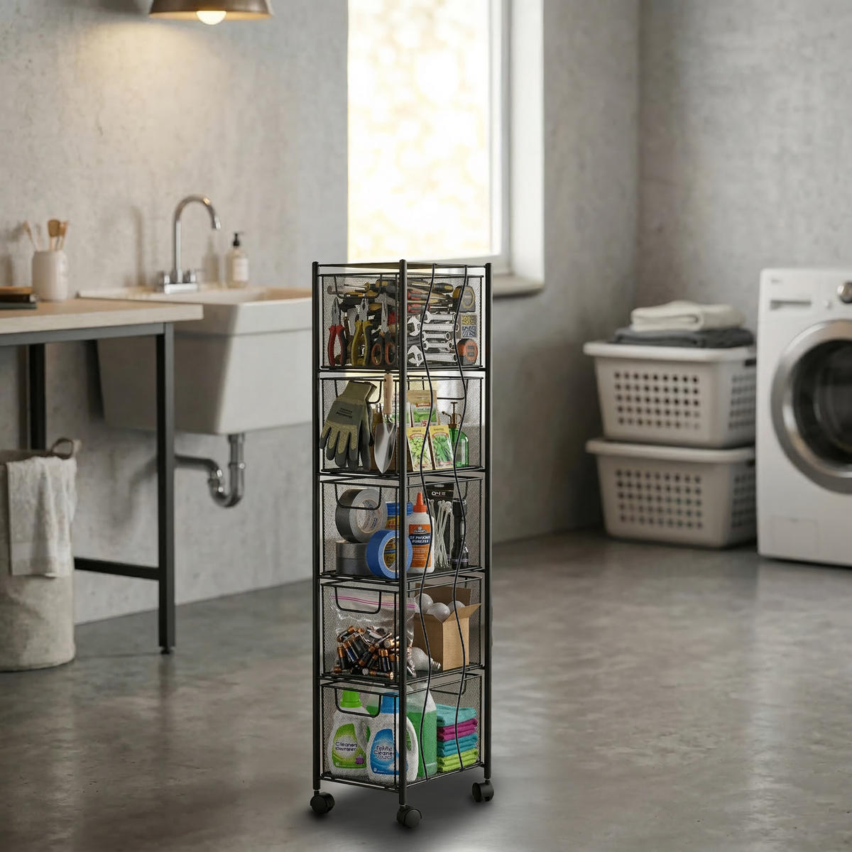 VOZÍK - čierna, kov/plast (20/98/28cm) - Relaxdays