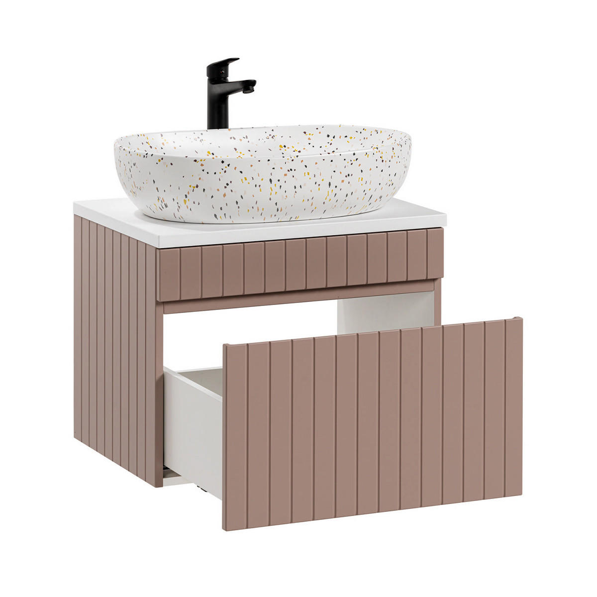 WASCHTISCH 60.4cm Zelie Rose - Pink, Holzwerkstoff (60.4/48/46cm) - Petits-meubles