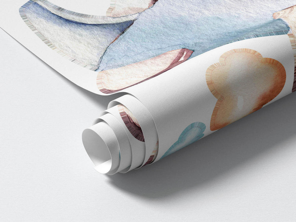 WANDAUFKLEBER 80x123cm - Teddybär-Elefantenjunge - Multicolor, Kunststoff (80/123/0.1cm) - Wallfluent