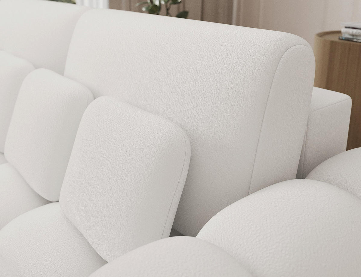 SCHLAFSOFA COTONN 256 cm – Modernes 3-Sitzer Sofa mit Schlaffunktion, Bettkasten und Dekokissen - Weiß, Kunststoff (256/119/105cm) - Wohnideebilder