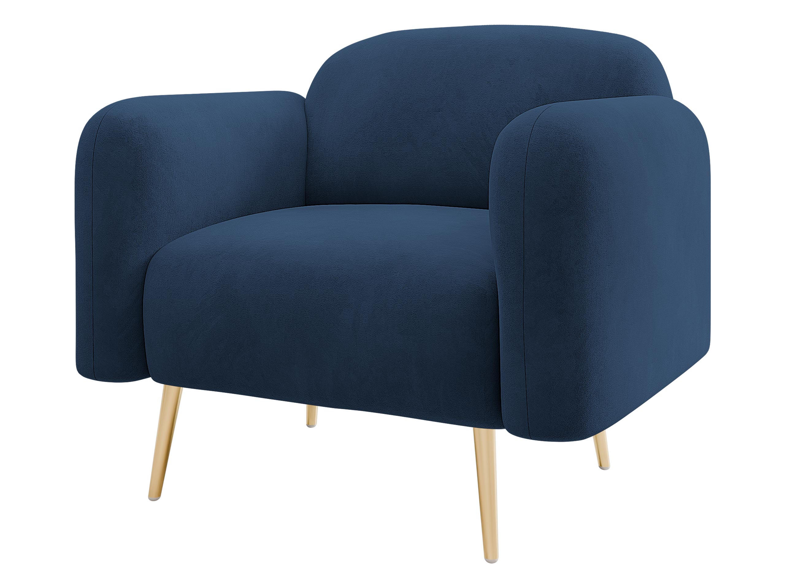 SESSEL Nami 1 - Blau/Goldfarben, Holz/Textil (90/75/71cm) - MIRJAN24