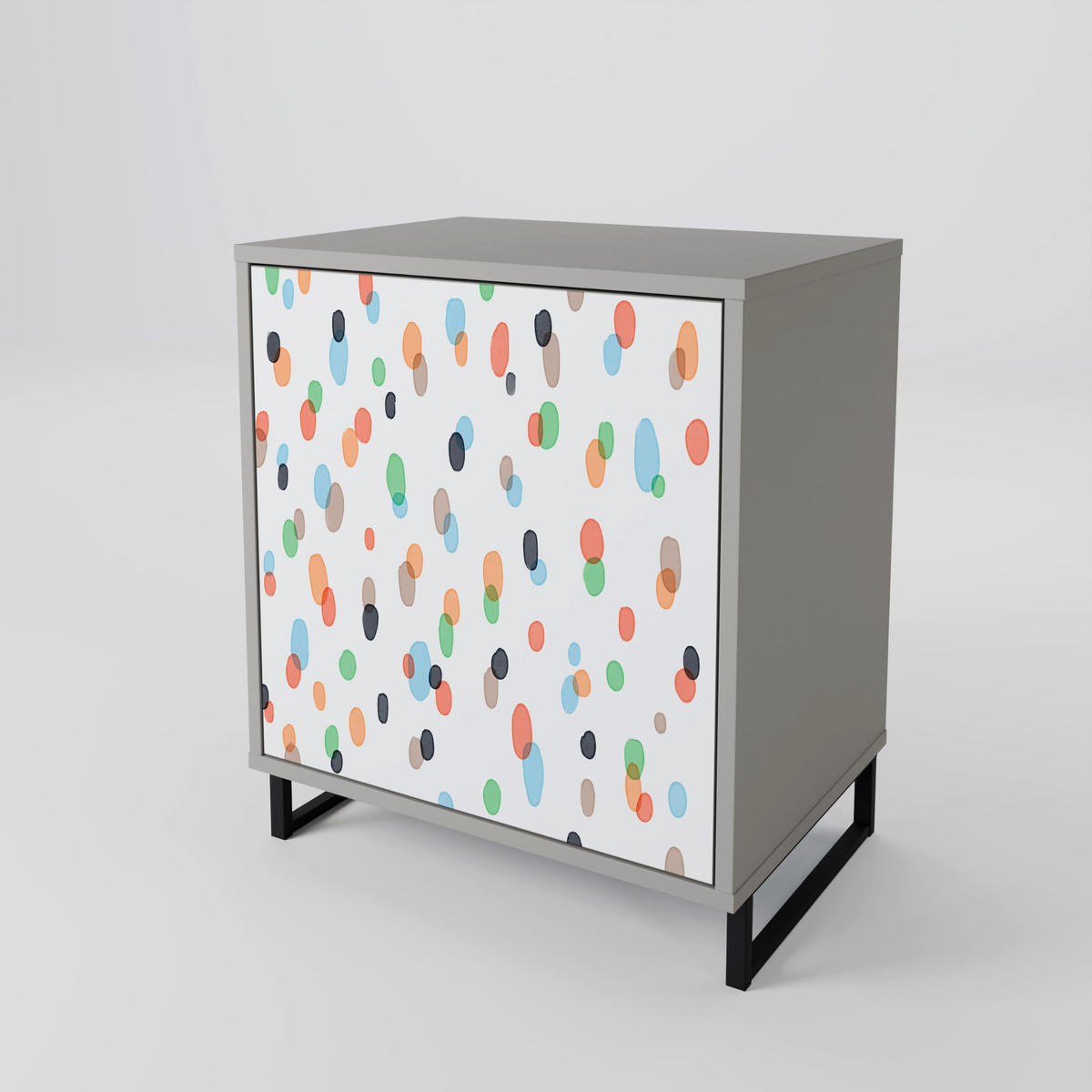 SIDEBOARD ENERGETIC SPOTS, Grau, 57,5x42x57,5 cm, Ohne Füße - Multicolor/Grau, Holzwerkstoff (57.5/57.5/42cm) - SpaceRebels