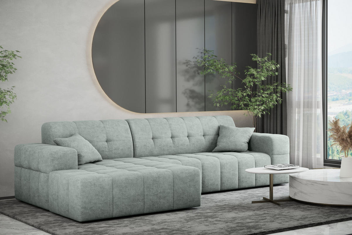 ECKSOFA NIMES Stoff Perfect Harmony Mintz Links - Mintgrün, Holz/Kunststoff (168/265cm) - Kaiser Möbel
