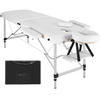 MASSAGELIEGE 2 Zonen, 210 x 95 x 89 cm,weiß - Weiß, Metall (60/89/205cm) - tectake