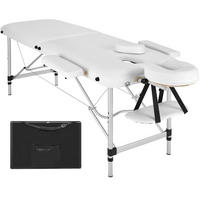 MASSAGELIEGE 2 Zonen, 210 x 95 x 89 cm,weiß - Weiß, Metall (60/89/205cm) - tectake
