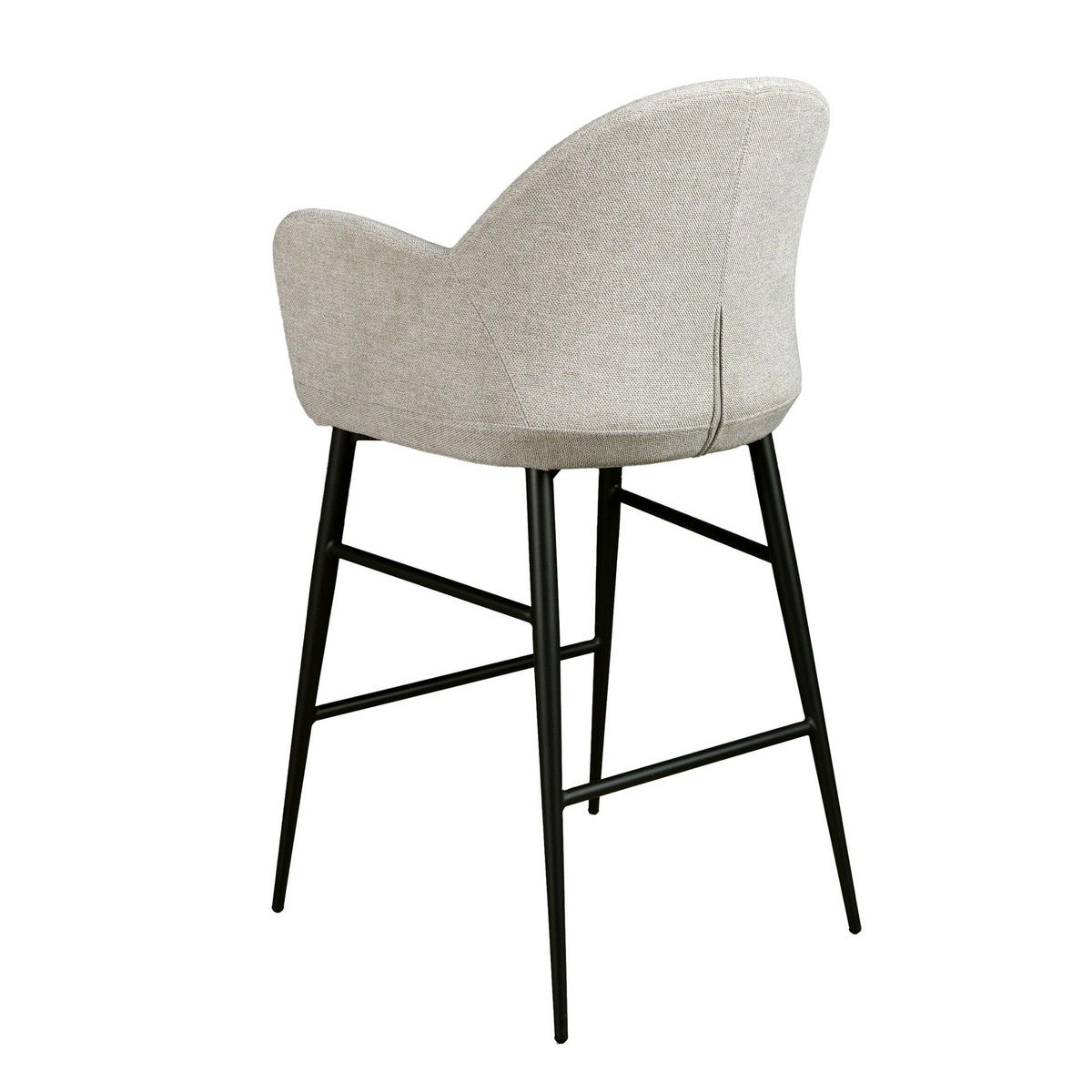 BARHOCKER aus hellgrauem Stoff - Hellgrau, Textil/Metall (56/96/55cm) - ANGEL CERDA