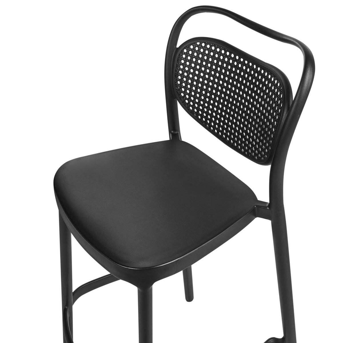 GARTEN-BARHOCKER 2er-Set Schwarz Celleno - Schwarz, Kunststoff (44/106/48cm) - Beliani