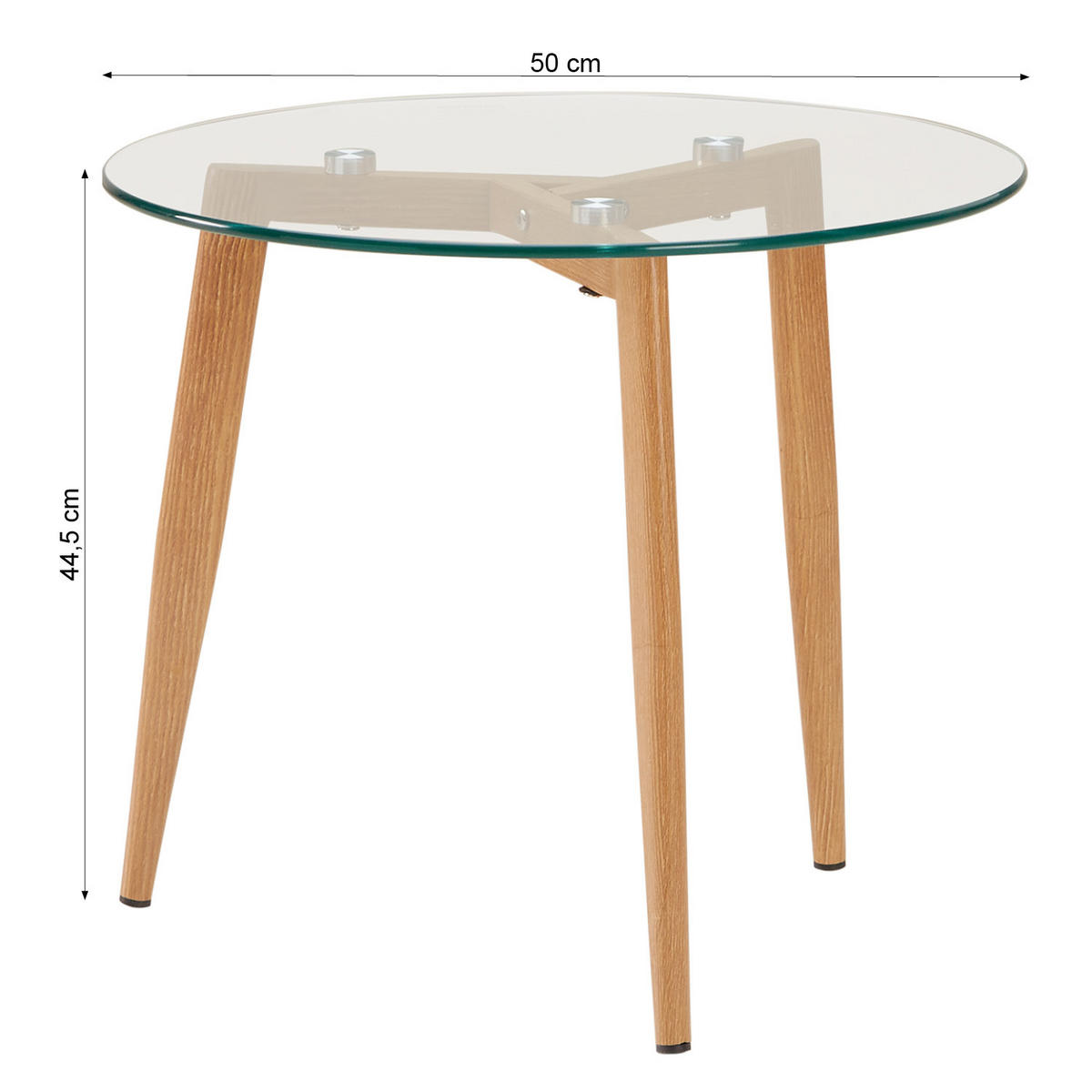 BEISTELLTISCH rund Glas 2er Set - Naturfarben, Glas (49/50/44cm) - Homestyle4u
