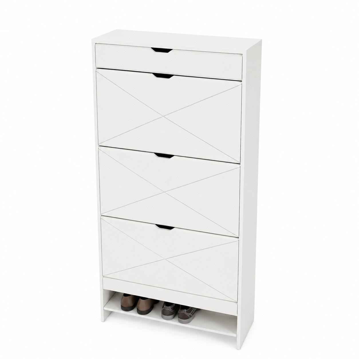 Beauniv Schuhschrank Weiß 26x136.5x63 cm