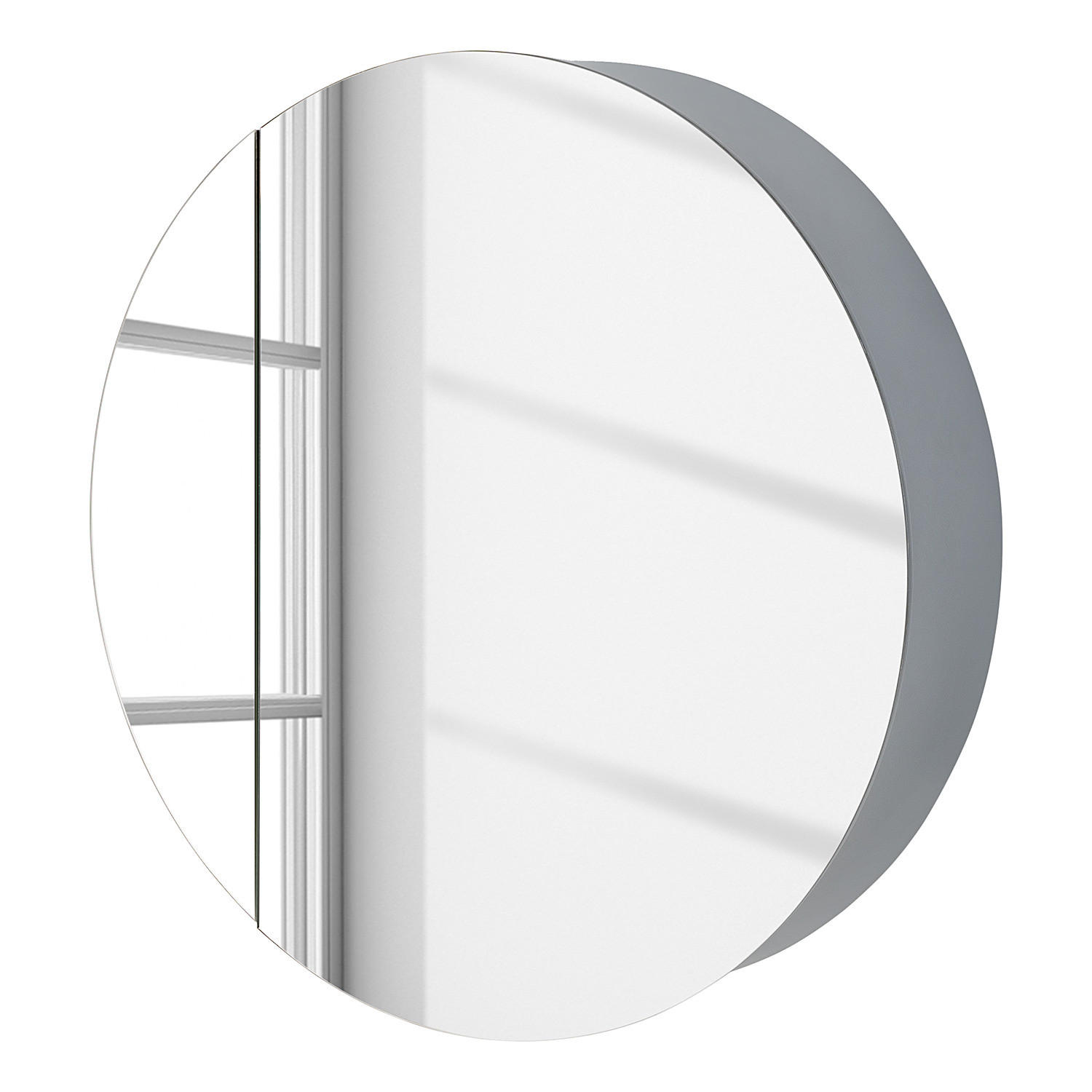 SPIEGELSCHRANK - Teilmassivholz - Grau, Holzwerkstoff (72/72/16cm) - home24