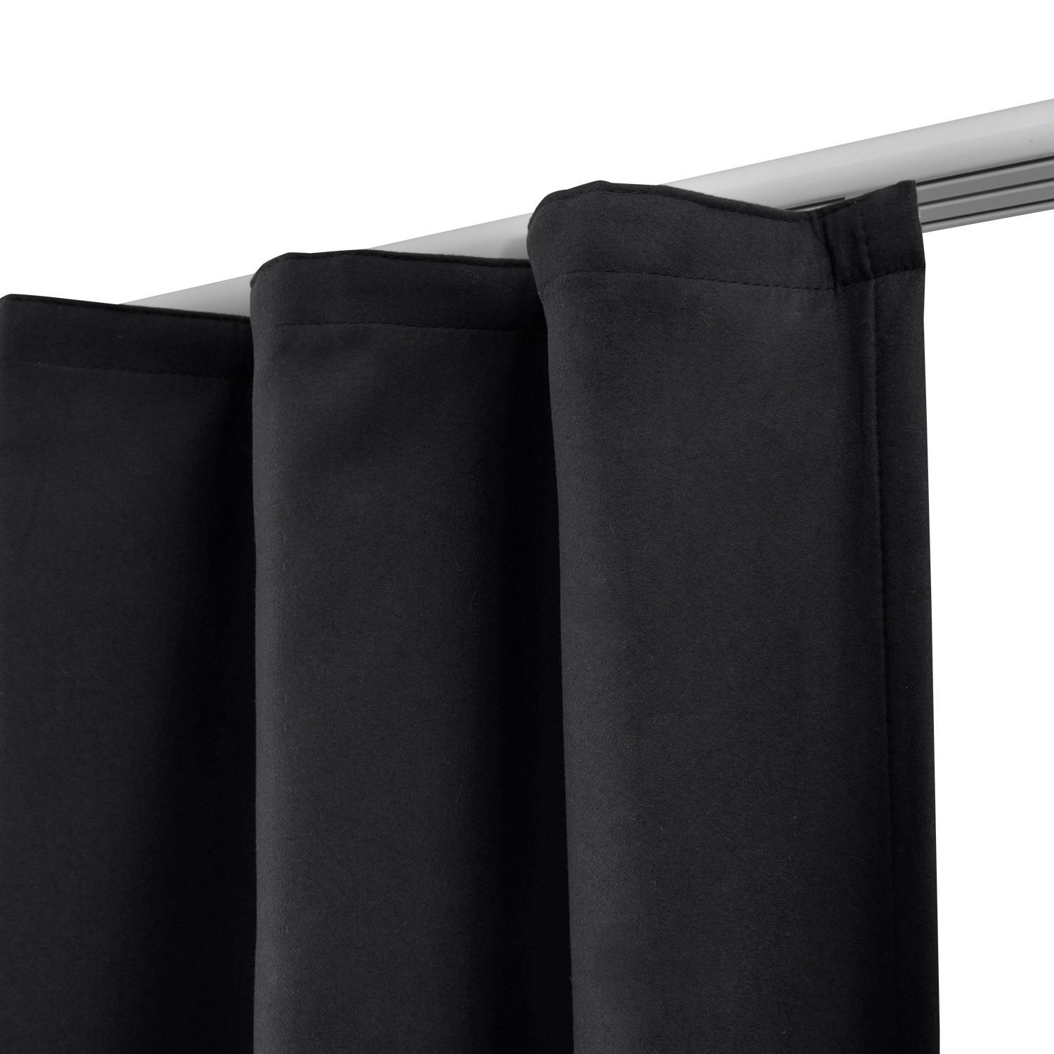 VORHANG Amelie TK mit Kräuselband 140x245cm Schwarz (2tlg) - Schwarz, Textil (140/245/1cm) - Beautissu 