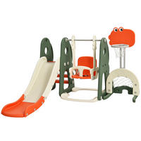 SPIELPLATZ kinder 6 in 1 Orange - Orange, Kunststoff (182/120/172cm) - COSTWAY