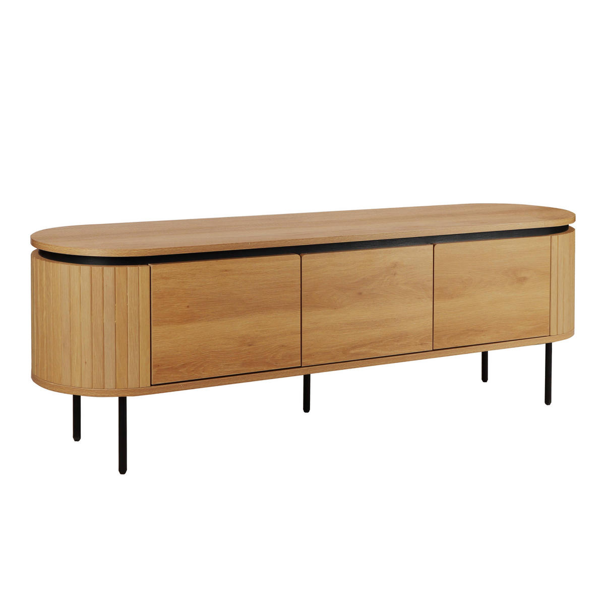 TV-SCHRANK, helles Holzeffekt - Beige, Holz (40/55/160cm) - Oviala