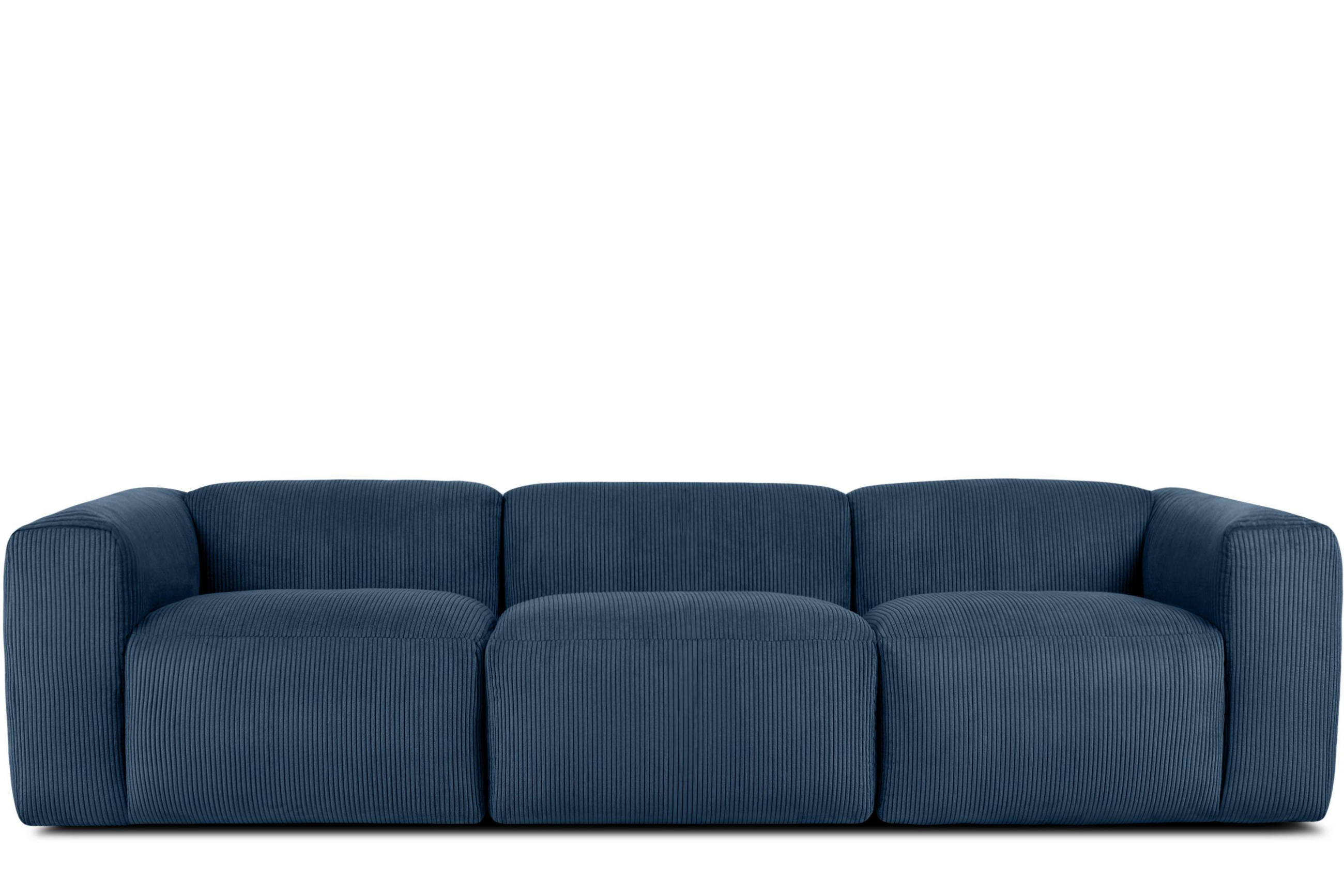 3-SITZER-MODULSOFA BUFFO mit extrem weicher und bequemer Sitzfläche, Kordstoff, marineblau - Blau/Grün, Textil (290/73/96cm) - KONSIMO®