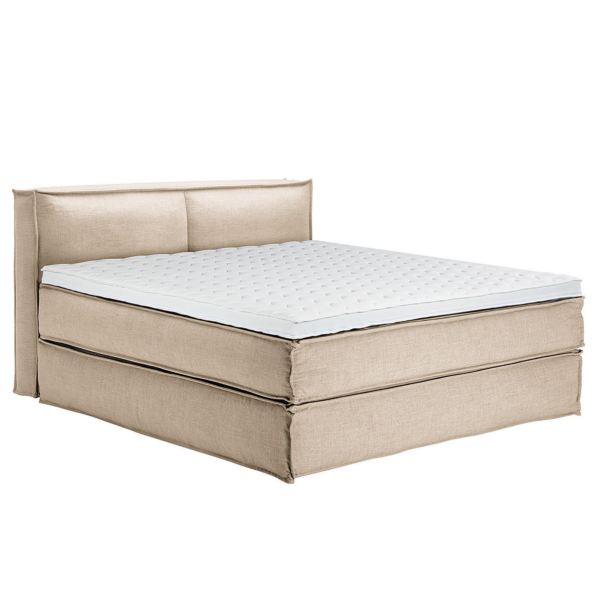 BOXSPRINGBETT mit Kopfteil - Premium - Beige, Textil (180/220cm) - home24