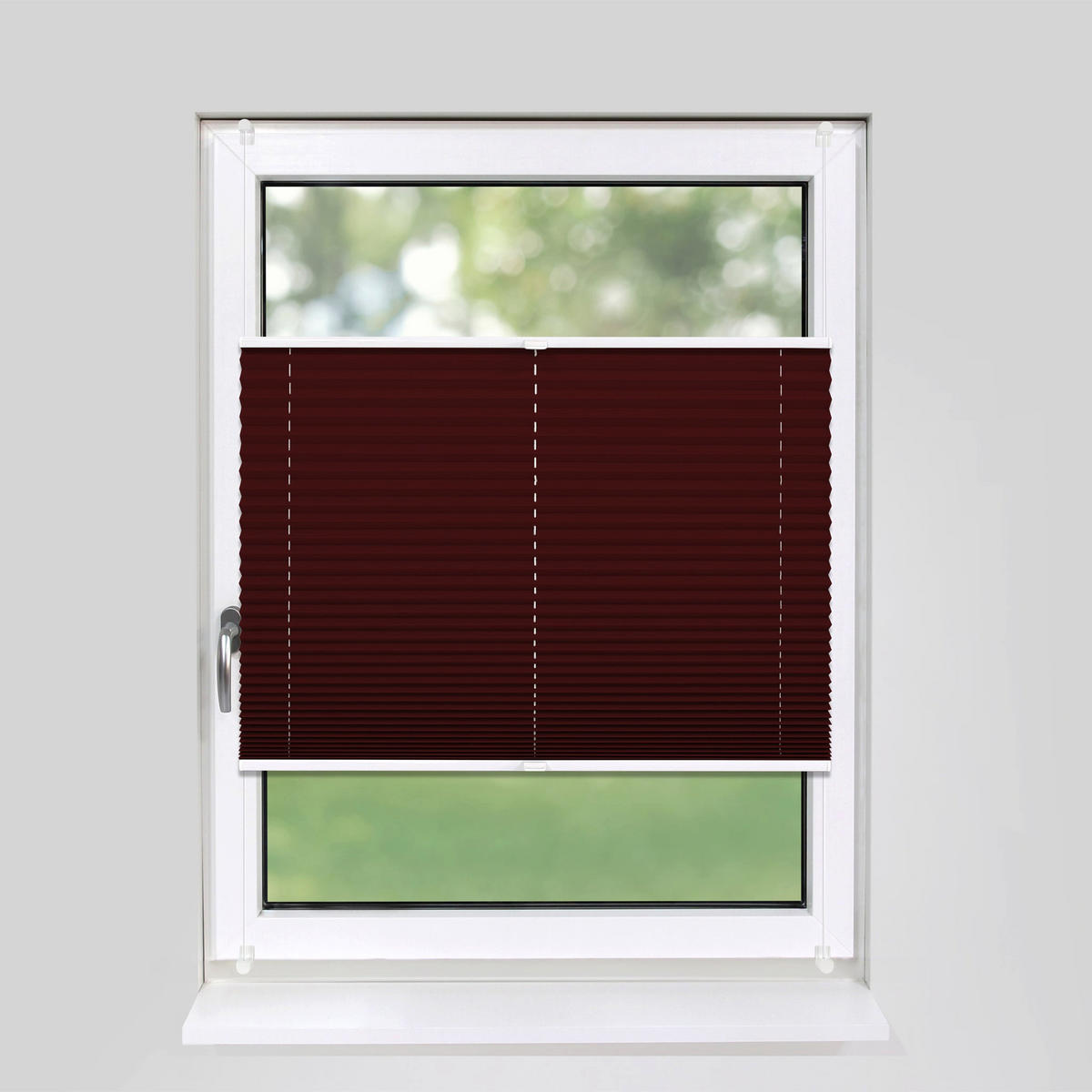 PLISSEE Basic ohne Bohren - Rot, Textil (50/150cm) - Deco-Raum