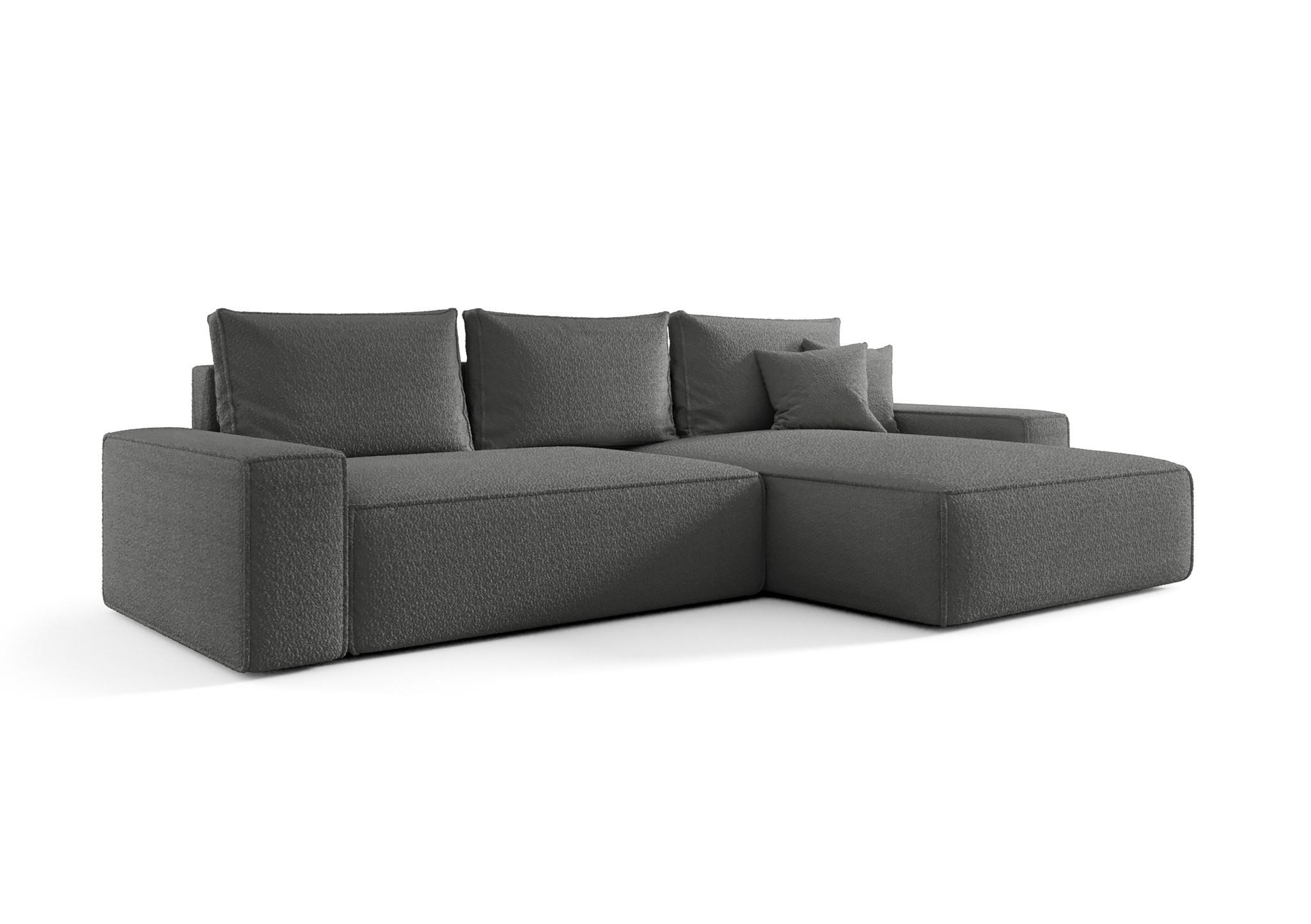 ECKSOFA Walken Mit Schlaffunktion - Dunkelgrau, Holzwerkstoff/Textil (280/185cm) - Fun Möbel