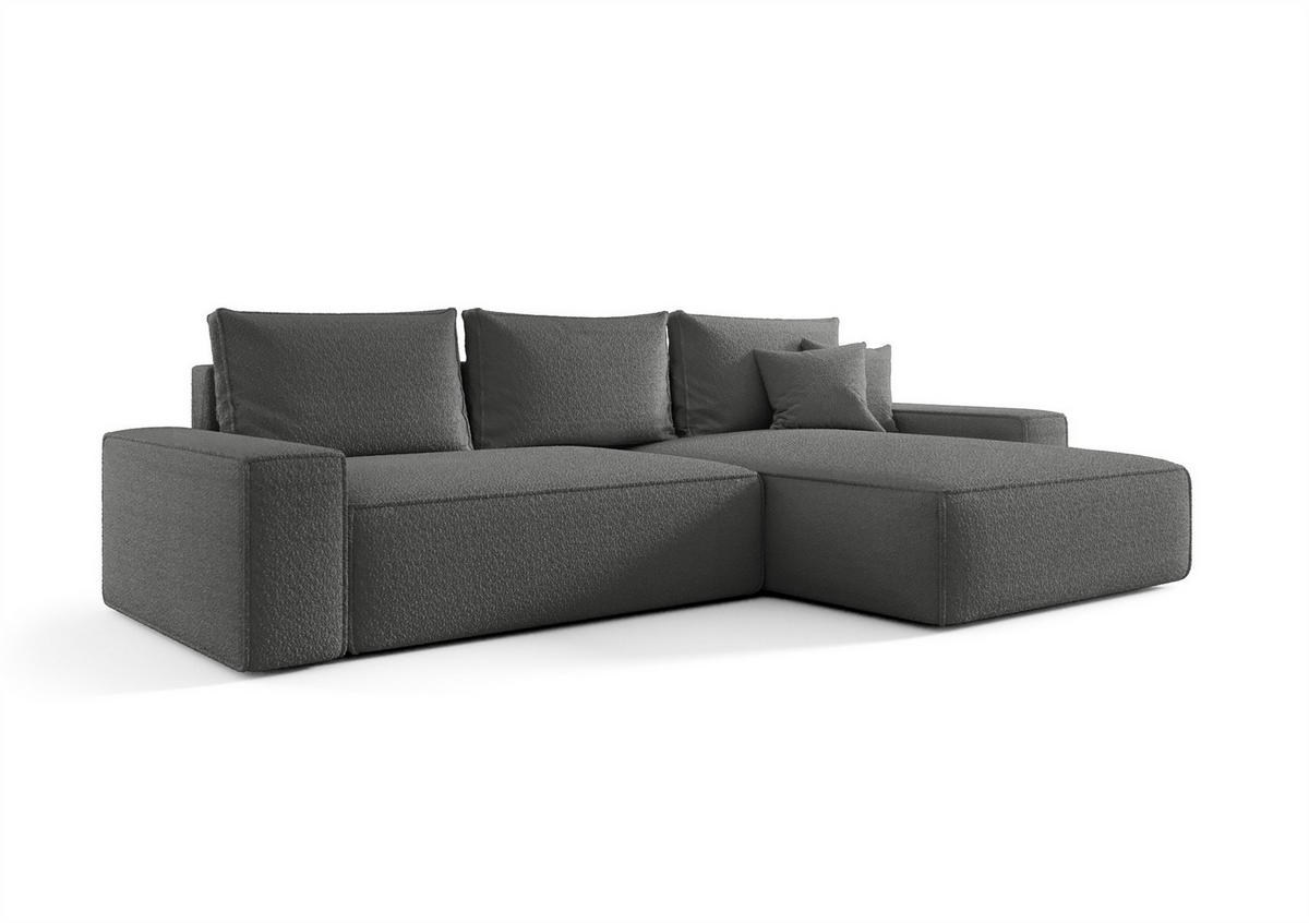 ECKSOFA Walken Mit Schlaffunktion - Dunkelgrau, Holzwerkstoff/Textil (280/185cm) - Fun Möbel