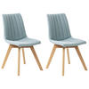 ESSZIMMERSTUHL 2er-Set Hellblau Calgary - Blau/Braun, Textil (48/86/56cm) - Beliani