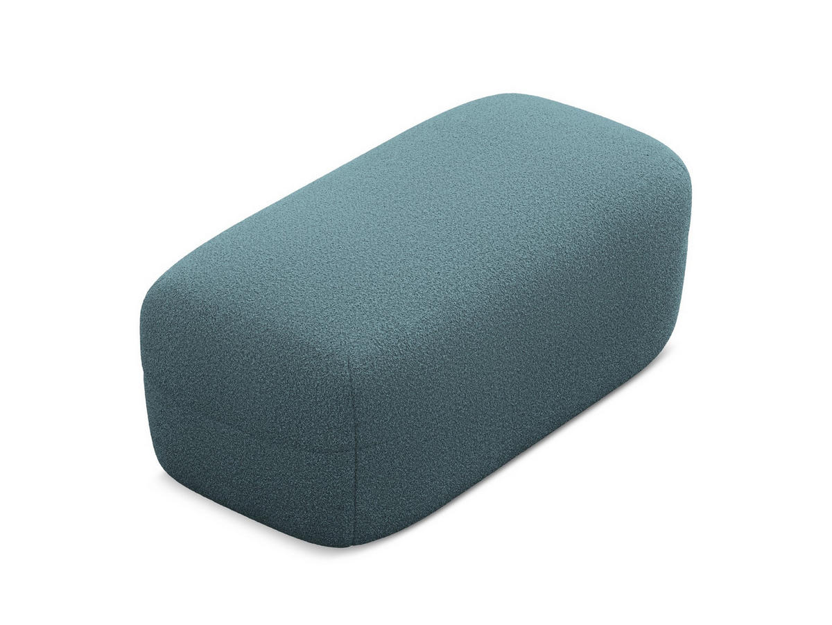 POUF Bouclé Stoff Blau - Blau/Blaugrau, Kunststoff/Textil (92/40/48cm) - Makamii