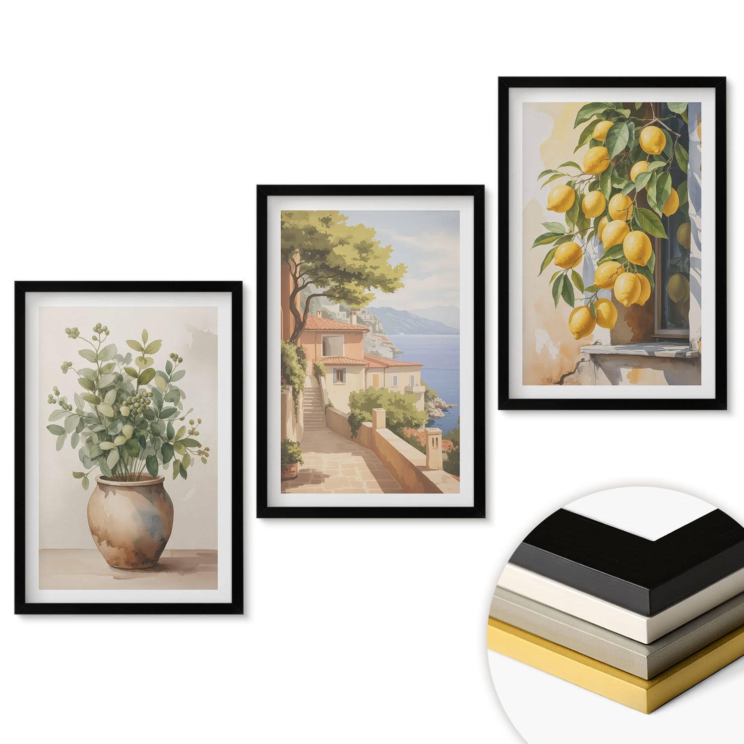 ArtPrintCave Wandbilder Schwarz 40x60 cm