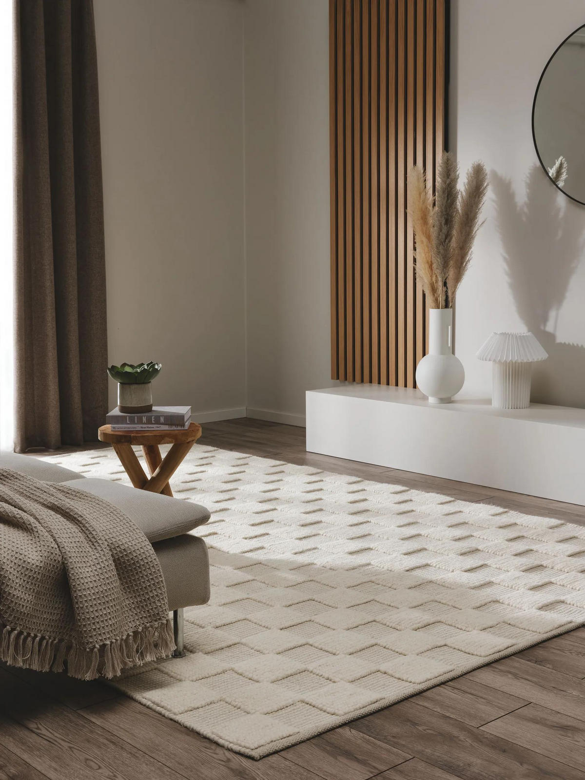 PREPROGA Jasper kremna 120x170 cm - krem, tekstil/naravni materiali (120/170cm) - benuta Pure