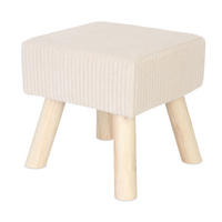 CORD-HOCKER - Beige/Naturfarben, Holz/Textil (30/30/30cm) - Relaxdays