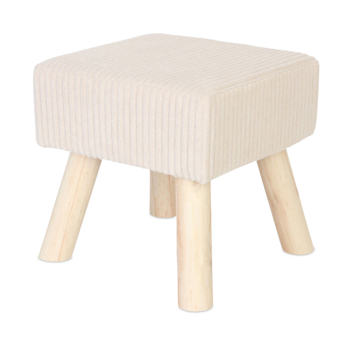 CORD-HOCKER - Beige/Naturfarben, Holz/Textil (30/30/30cm) - Relaxdays