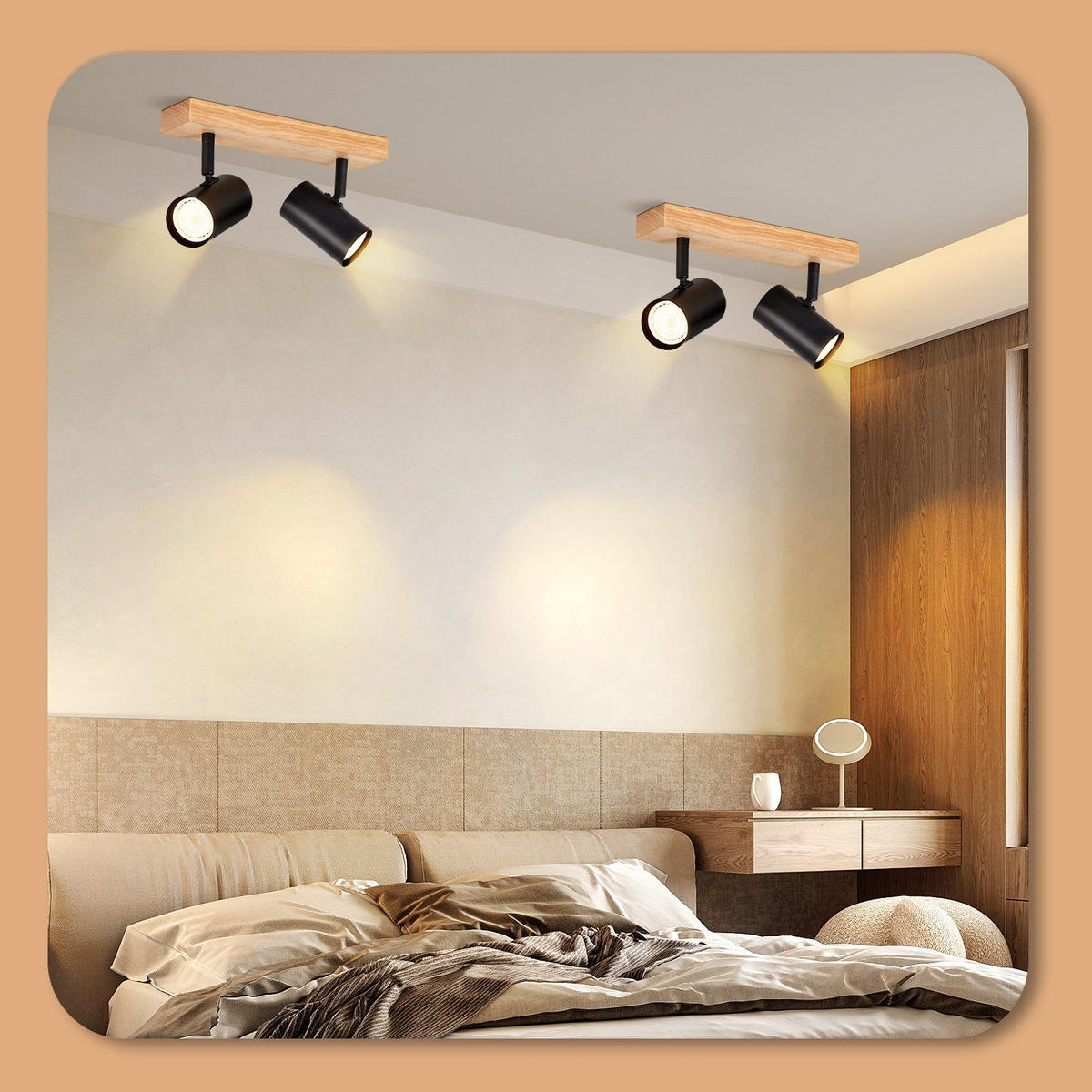 DECKENLEUCHTE Nicole - Schwarz, Holzwerkstoff (25/6/17cm) - Nettlife