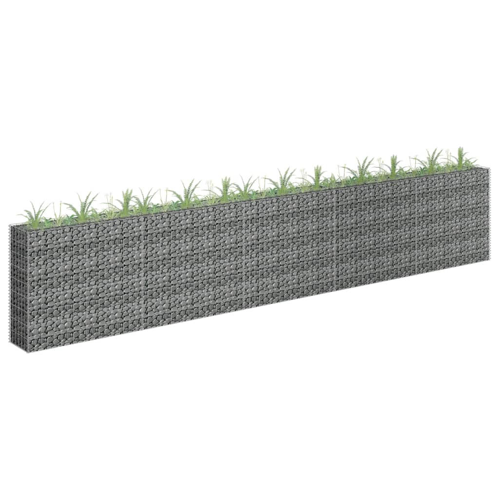 GABIONEN Hochbeet ROON aus Stahl | 450x30x90cm | Steinkorb Gabionengitter - Silberfarben, Metall (450/90/30cm) - DELUKE