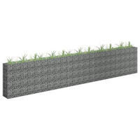 GABIONEN Hochbeet ROON aus Stahl | 450x30x90cm | Steinkorb Gabionengitter - Silberfarben, Metall (450/90/30cm) - DELUKE
