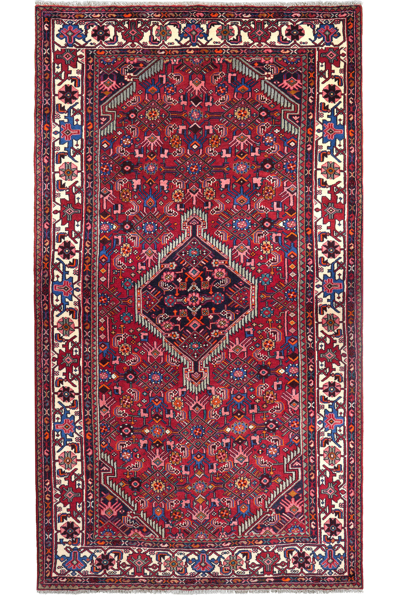 TEPPICH Assadabad Rot 245/136 cm Schurwolle - Rot, Textil (136/245cm) - Looma