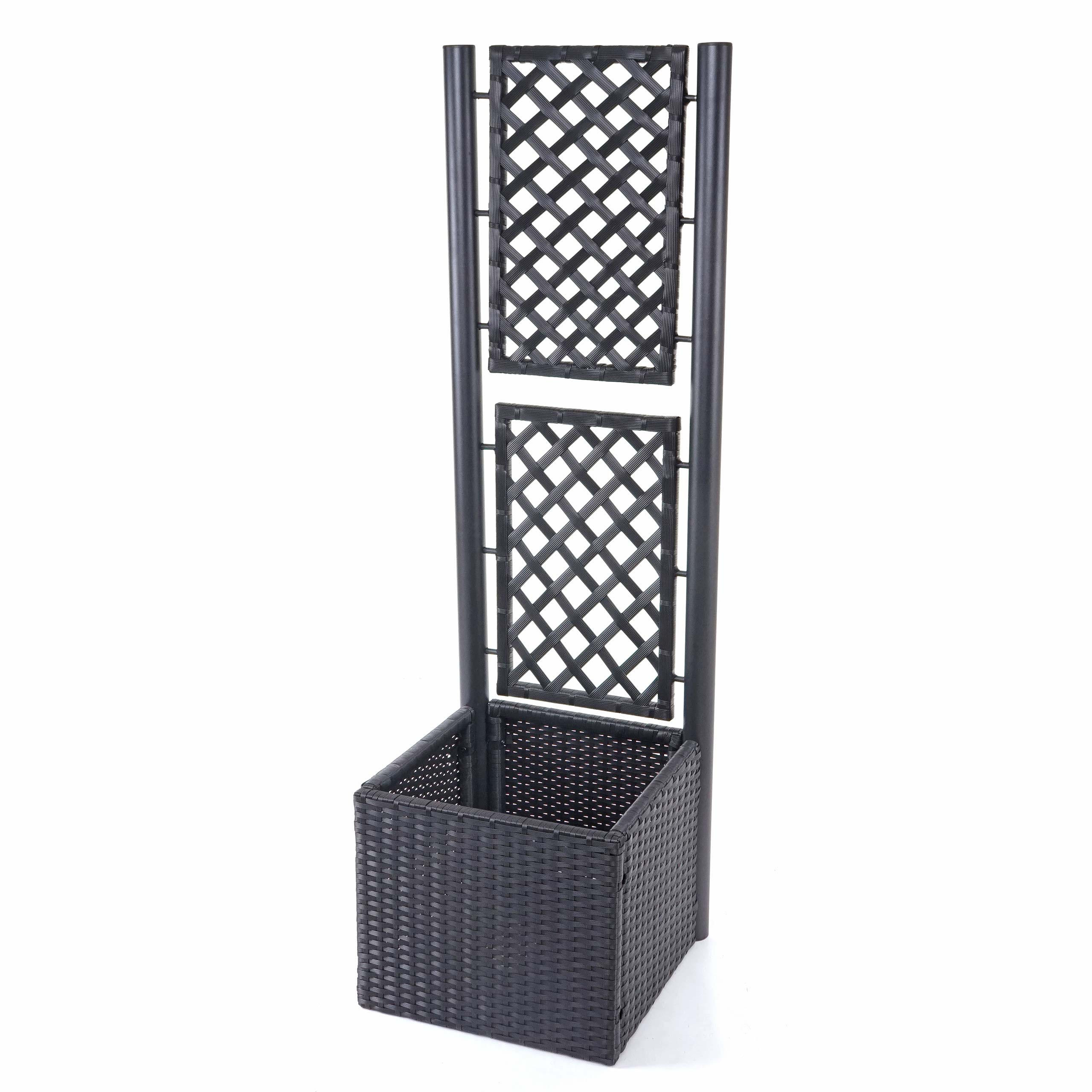 POLY-RATTAN RANKGITTER Anthrazit - Anthrazit, Kunststoff (43/142/43cm) - MCW