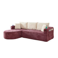 ECKSOFA in L-Form mit Edelstahl-Becherhalter, Seitentaschen und montagefreiem Design, Bordeauxrot - Bordeaux, Textil (255/170cm) - Redom