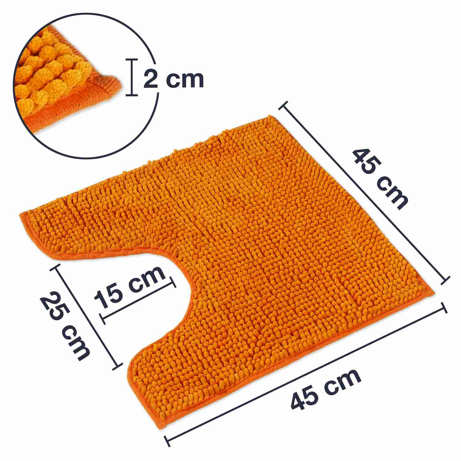 BADEMATTE MIT WC AUSCHNITT PARIS - Orange, Textil (45/45cm) - WohnDirect