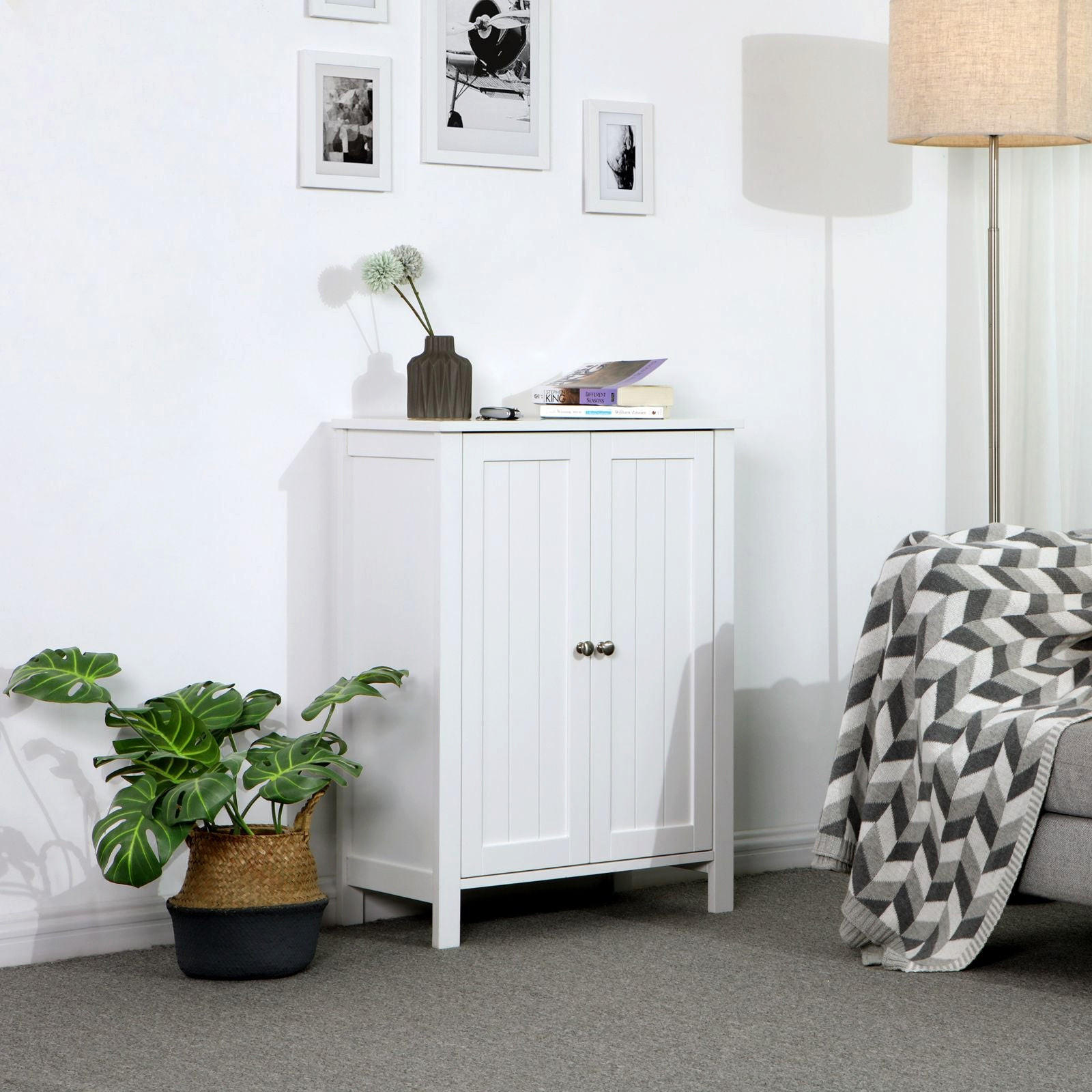BADEZIMMERSCHRANK - Weiß, Holzwerkstoff (30/80/60cm) - Hansiro