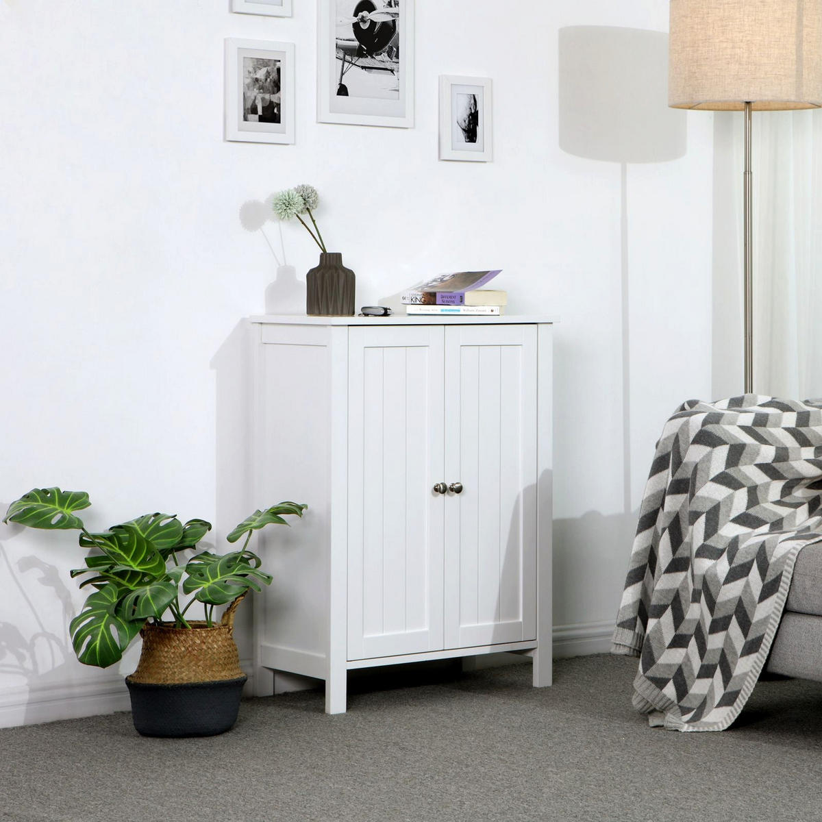 BADEZIMMERSCHRANK - Weiß, Holzwerkstoff (30/80/60cm) - Hansiro