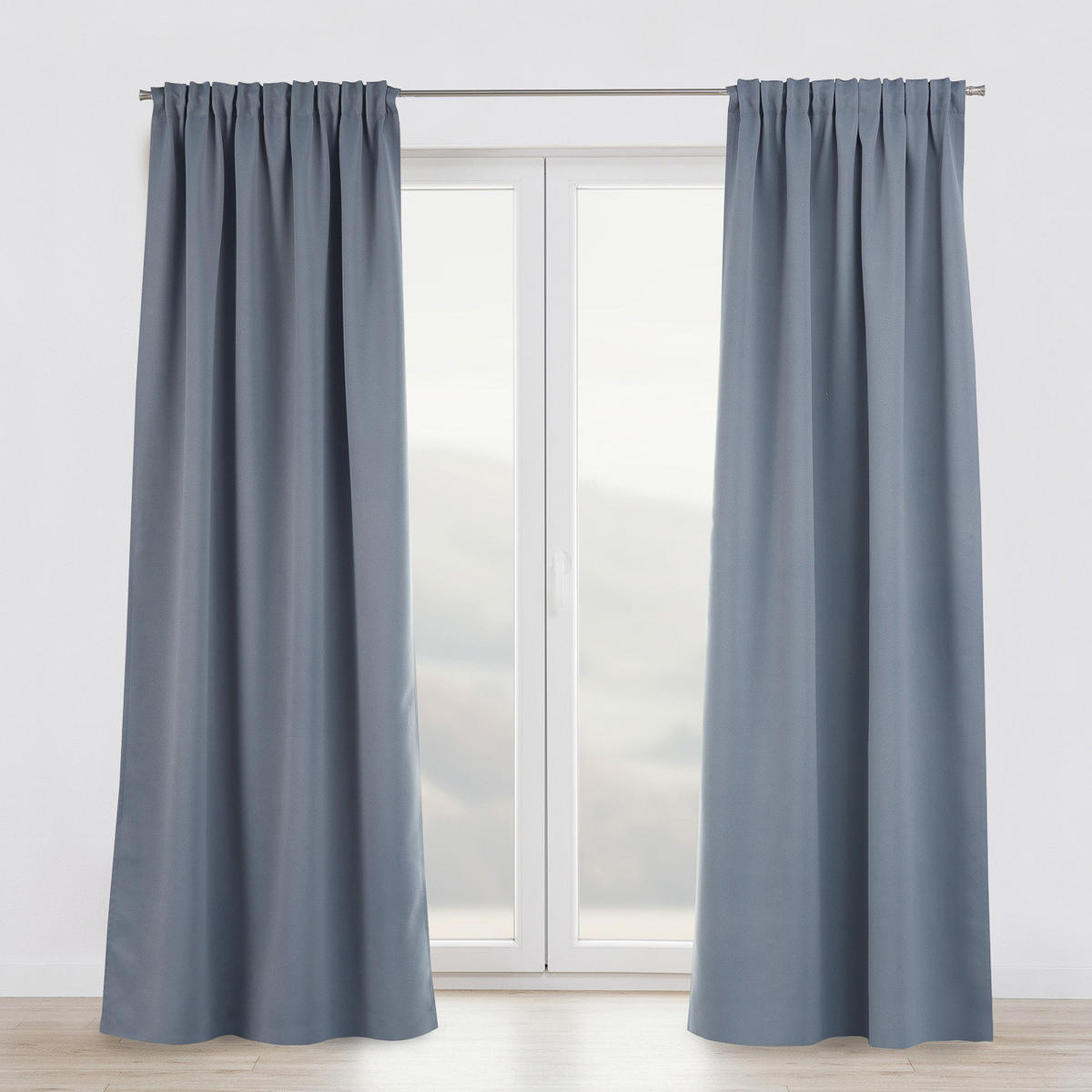VERDUNKELUNGSVORHANG mit Schlaufenband 140x280 cm taubengrau - Grau, Textil (140/280/1cm) - Dekoria