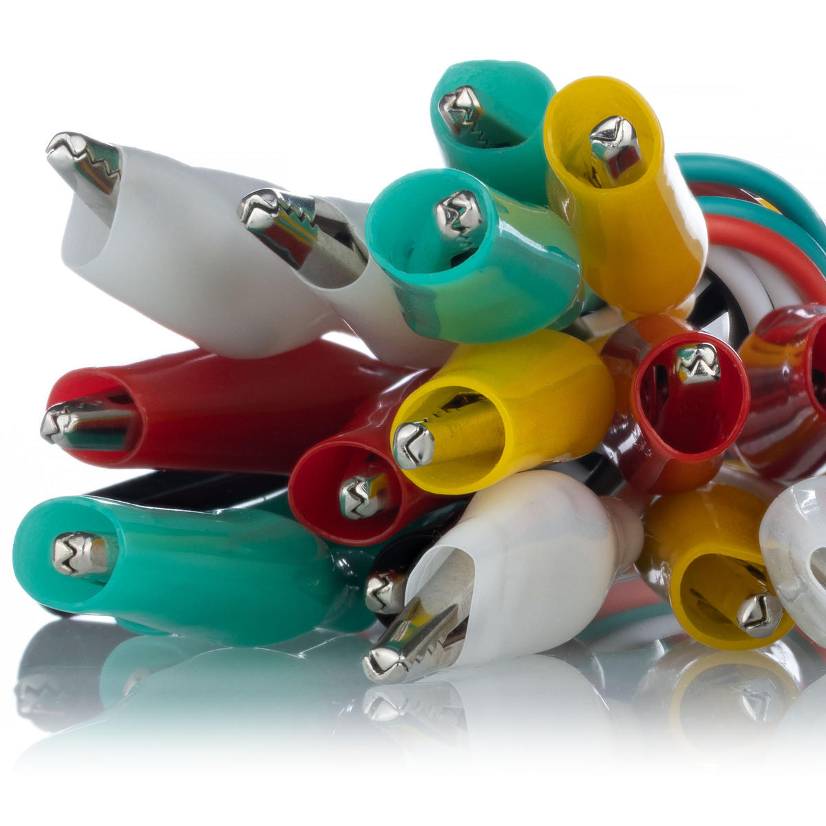 MESSKABEL Universal 10er-Set, 50 cm, beidseitig mit Krokodilklemmen 27 mm - Multicolor, Kunststoff/Metall (10/10/10cm)