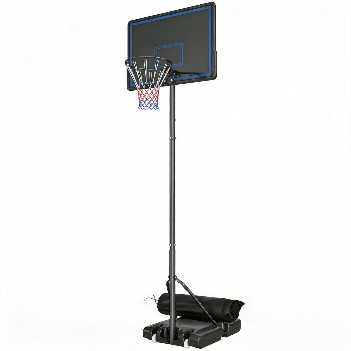 BASKETBALLKORB DE-18526 höhenverstellbar 1,35-3,05 m Blau - Schwarz, Metall (90/120cm) - ComfortXL