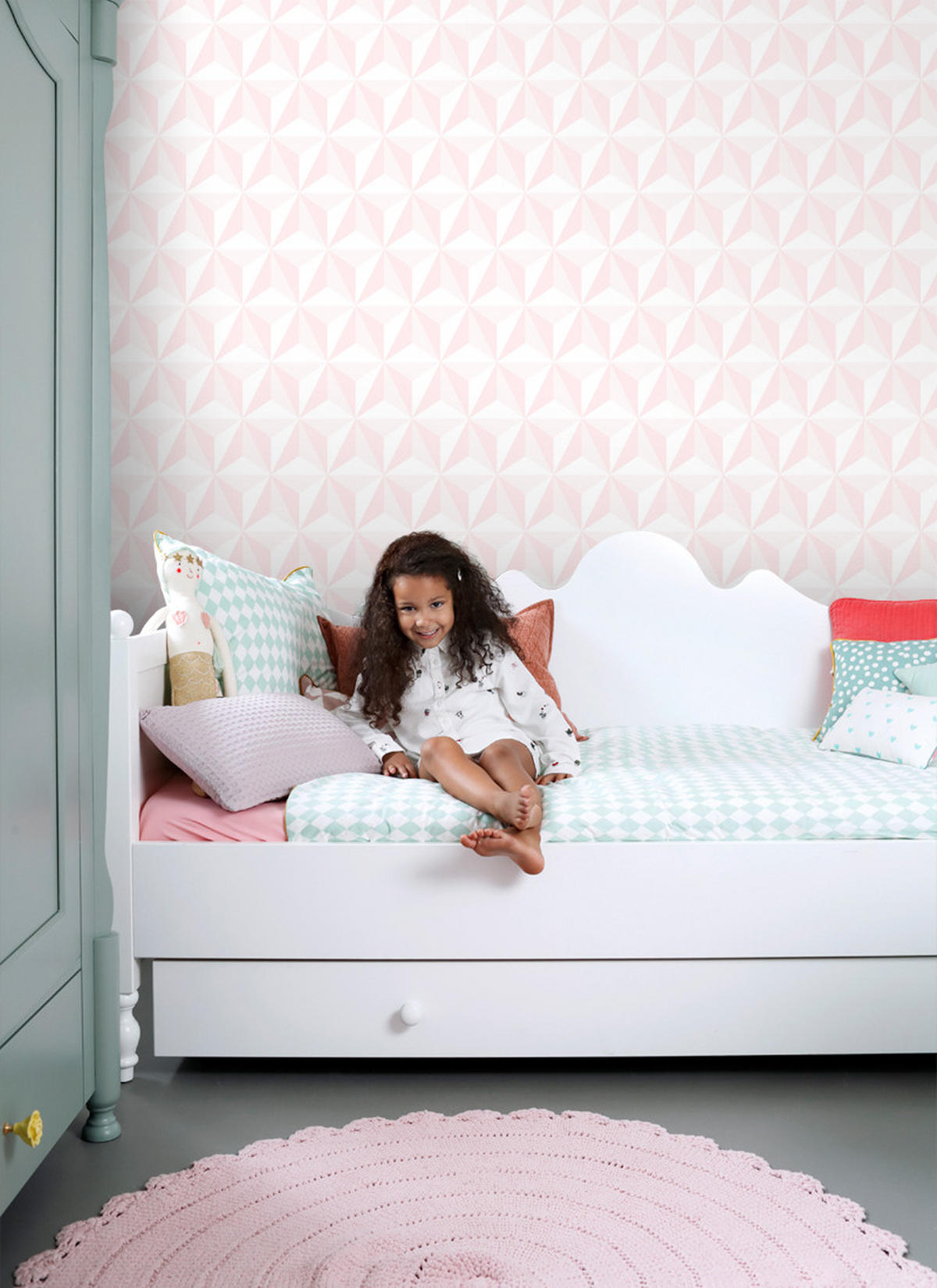 TAPETE 3D-Muster 53 cm x 10.05 m - Pink, Papier (53/0.1cm) - ESTAhome