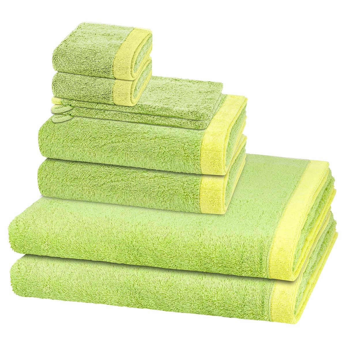 FROTTIERSET Lifestyle Splash 8-teilig - Grün, Textil (50/100cm) - Cawö
