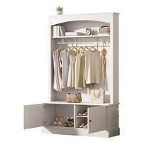 GARDEROBE 120/190/40 cm Weiß aus Spanplatte mit Schuhbank - Weiß, Holzwerkstoff (40/190/120cm) - OKMYHOME