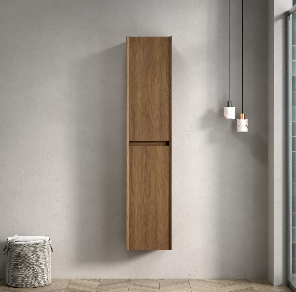 HÄNGESCHRANK 140x24x30 cm Eiche aus Mehrschicht-Sperrholz mit Dämpfersystem & 2 Türen - Eichefarben, Holzwerkstoff (24/30/140cm) - Modfu