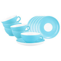 TEETASSEN MIT UNTERTASSEN Liberty Pure Colors Lagoon Blue 140 ml 6er Set - Blau, Keramik (13/6.3/13cm) - Seltmann Weiden