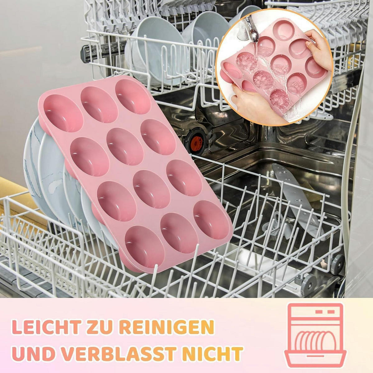 MUFFIN Backform 2-teiliges Set Silikon Rosa - Rosa, Kunststoff (22/2.8/29.5cm)