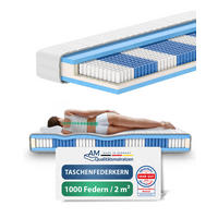 TASCHENFEDERKERNMATRATZE 1000 Federn 140/200 cm H2 - 24cm Höhe & Tencel Bezug - Weiß, Textil (140/200cm) - AM Qualitätsmatratzen