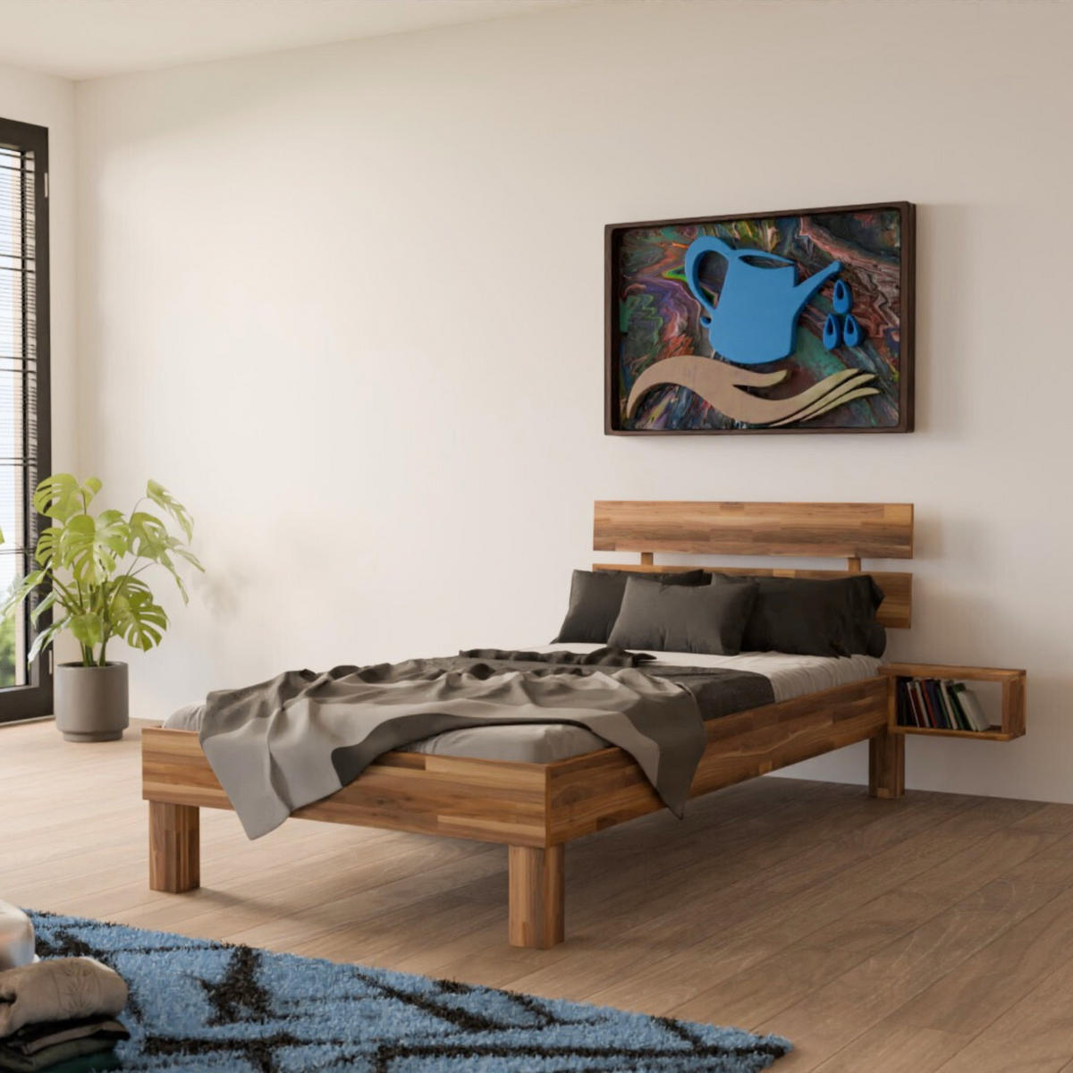 MASSIVHOLZBETT 100/200 cm aus Nussbaum - Braun, Holz (100/200cm) - MeinMassivholz